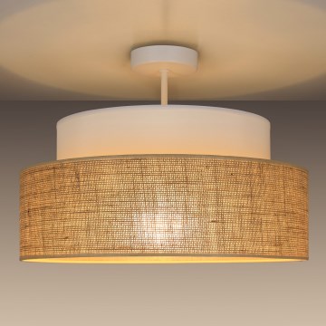Bevestigde hanglamp BOHO 1xE27/60W/230V diameter 40 cm wit/beige