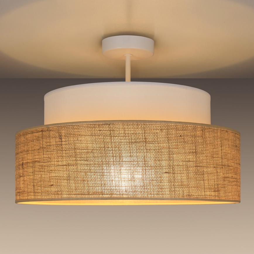 Bevestigde hanglamp BOHO 1xE27/60W/230V diameter 40 cm wit/beige