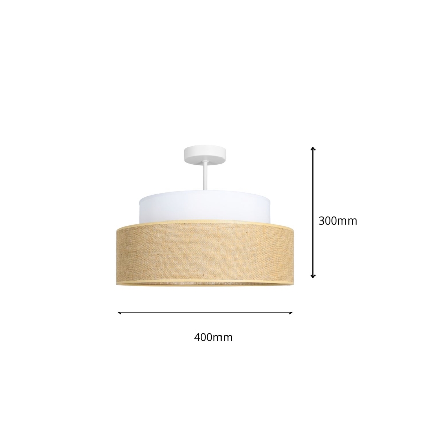 Bevestigde hanglamp BOHO 1xE27/60W/230V diameter 40 cm wit/beige