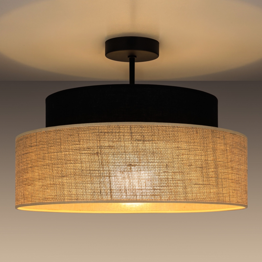 Bevestigde hanglamp BOHO 1xE27/60W/230V diameter 40 cm zwart/beige