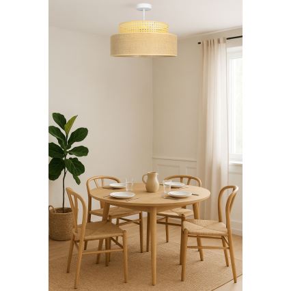 Bevestigde hanglamp BOHO 1xE27/60W/230V rotan