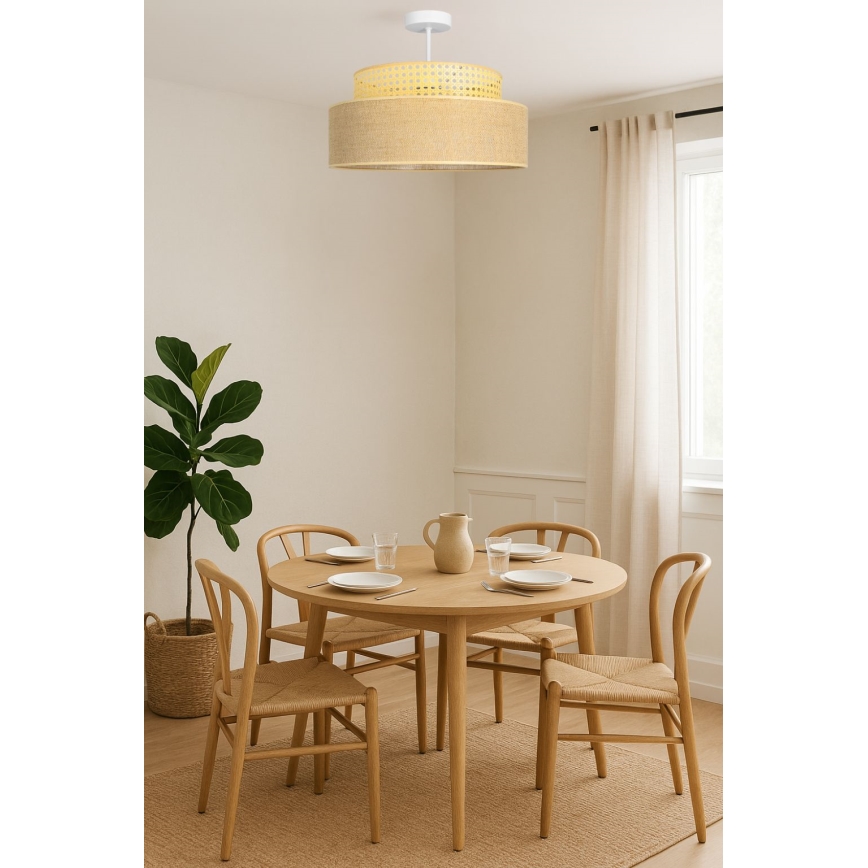 Bevestigde hanglamp BOHO 1xE27/60W/230V rotan