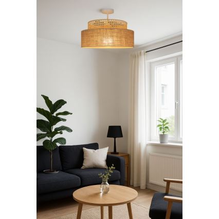 Bevestigde hanglamp BOHO 1xE27/60W/230V rotan