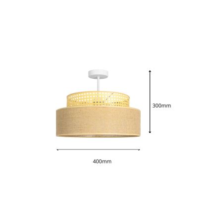 Bevestigde hanglamp BOHO 1xE27/60W/230V rotan