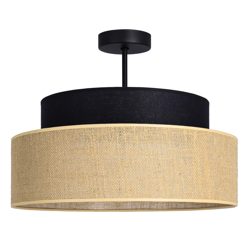 Bevestigde hanglamp BOHO 1xE27/60W/230V zwart/beige