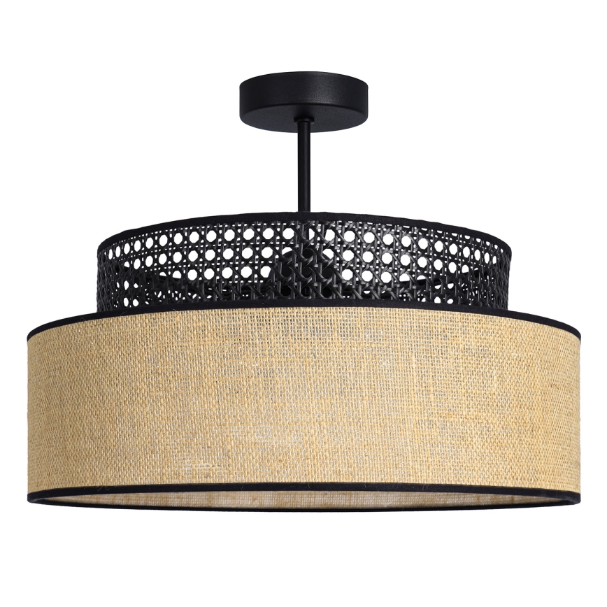 Bevestigde hanglamp BOHO 1xE27/60W/230V zwart/rotan