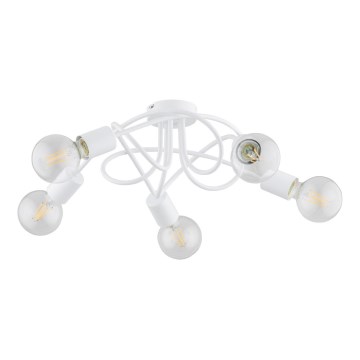 Bevestigde hanglamp BOSTON 5xE27/15W/230V wit
