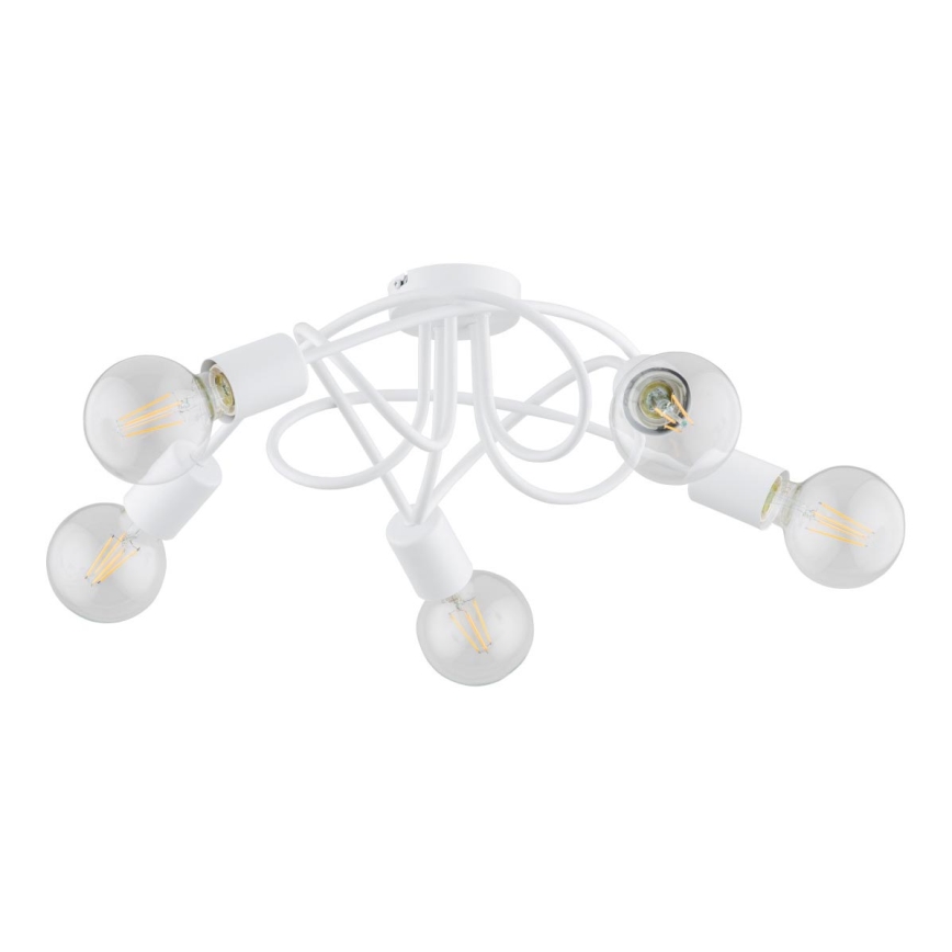 Bevestigde hanglamp BOSTON 5xE27/15W/230V wit