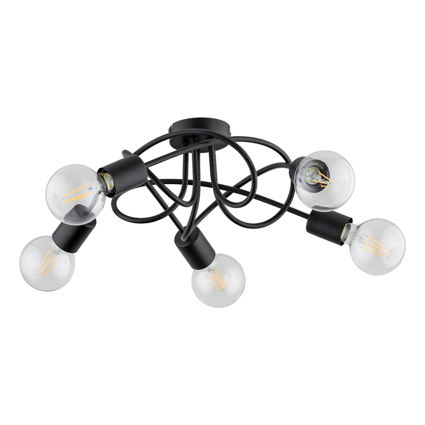 Bevestigde hanglamp BOSTON 5xE27/15W/230V zwart