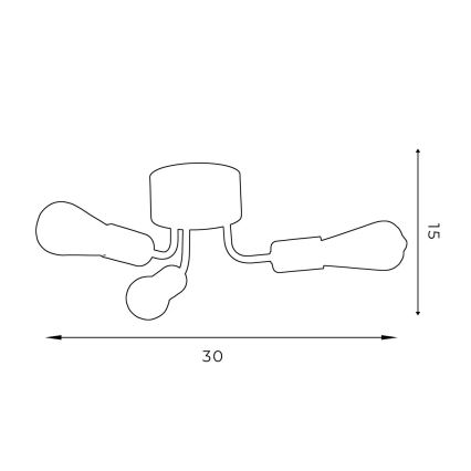 Bevestigde hanglamp BRENDA 3xE27/60W/230V zwart