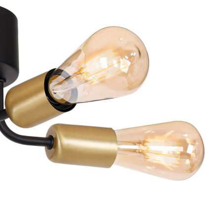 Bevestigde hanglamp BRENDA 5xE27/60W/230V zwart/gouden