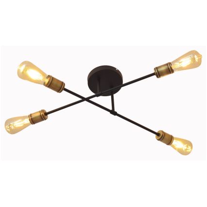 Bevestigde hanglamp CAMBRIDGE 4xE27/20W/230V zwart/gouden