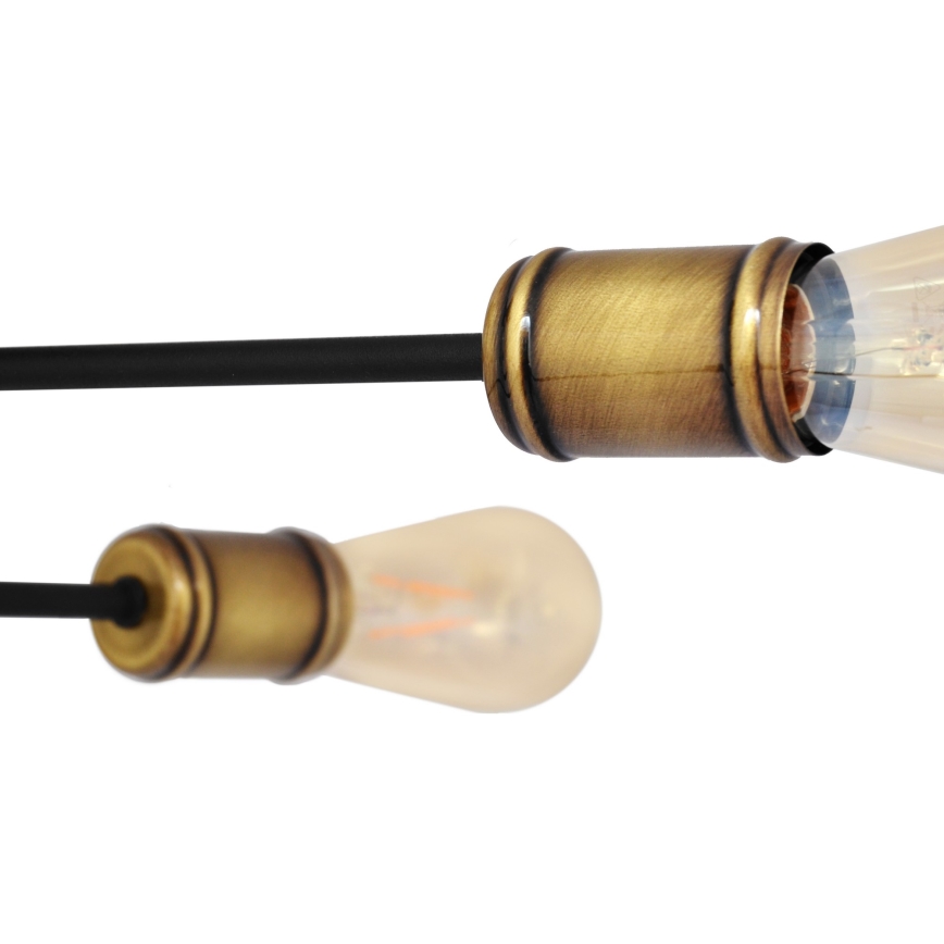 Bevestigde hanglamp CAMBRIDGE 6xE27/20W/230V zwart/gouden