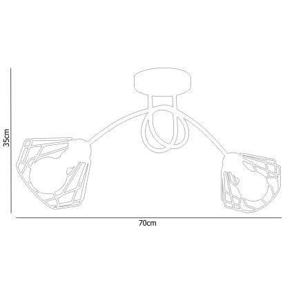 Bevestigde hanglamp CEED 2xE27/60W/230V