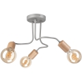 Bevestigde hanglamp CONOR 3xE27/60W/230V eiken/grijs