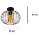 Bevestigde hanglamp CORRINI 1xE27/60W/230V diameter 25 cm zwart/beige