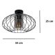 Bevestigde hanglamp CORRINI 1xE27/60W/230V diameter 34 cm zwart/grijs