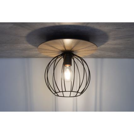 Bevestigde hanglamp CYBER 1xE27/60W/230V hout/zwart