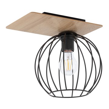 Bevestigde hanglamp CYBER 1xE27/60W/230V hout/zwart