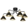 Bevestigde hanglamp DEMET 6xE27/60W/230V zwart/goud