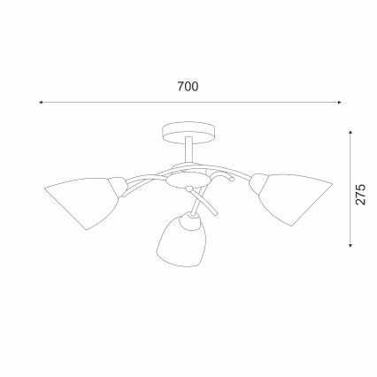 Bevestigde hanglamp DONNA 3xE27/60W/230V nikkel