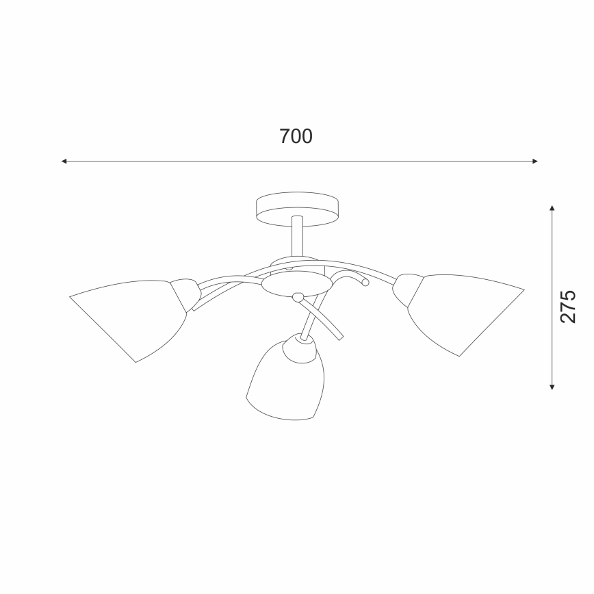 Bevestigde hanglamp DONNA 3xE27/60W/230V nikkel