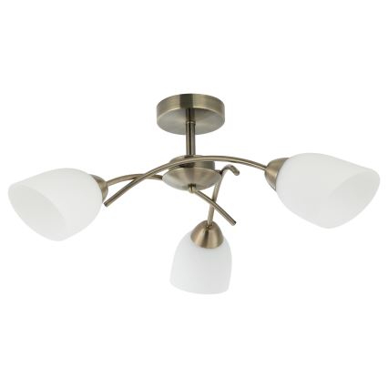 Bevestigde hanglamp DONNA 3xE27/60W/230V patina