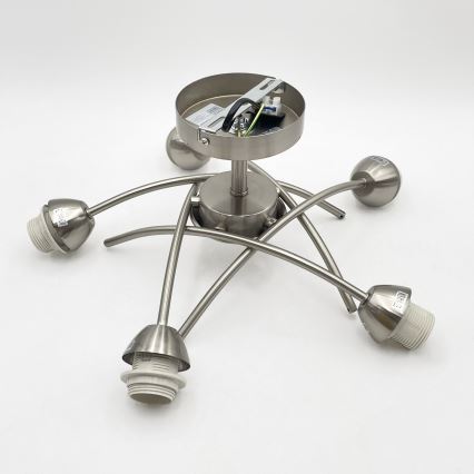 Bevestigde hanglamp DONNA 5xE27/60W/230V nikkel