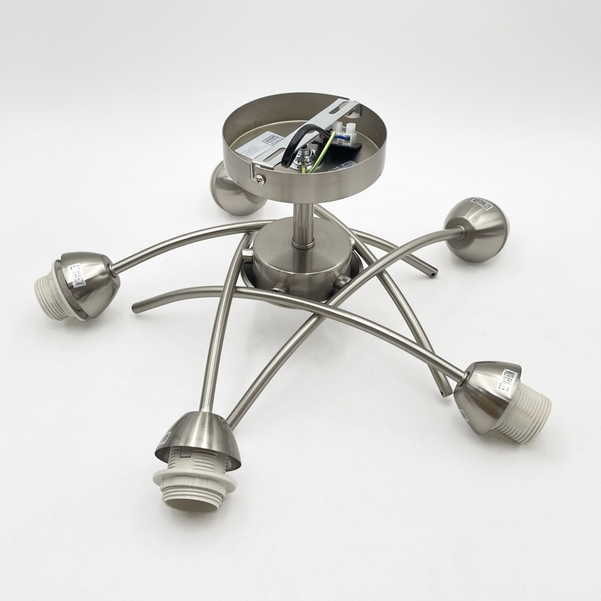 Bevestigde hanglamp DONNA 5xE27/60W/230V nikkel