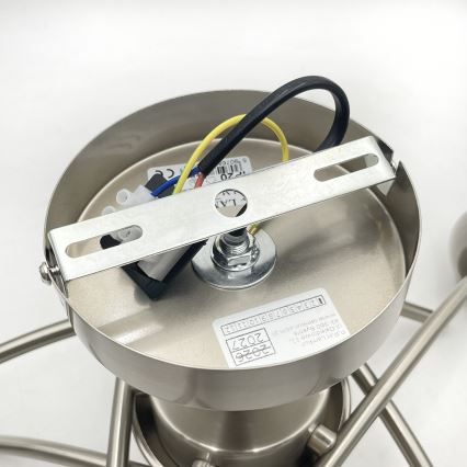 Bevestigde hanglamp DONNA 5xE27/60W/230V nikkel