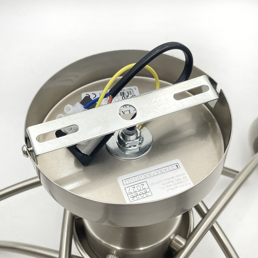 Bevestigde hanglamp DONNA 5xE27/60W/230V nikkel