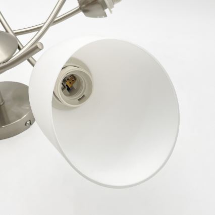 Bevestigde hanglamp DONNA 5xE27/60W/230V nikkel
