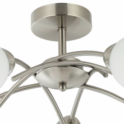 Bevestigde hanglamp DONNA 5xE27/60W/230V nikkel