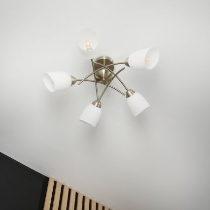 Bevestigde hanglamp DONNA 5xE27/60W/230V patina