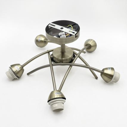 Bevestigde hanglamp DONNA 5xE27/60W/230V patina