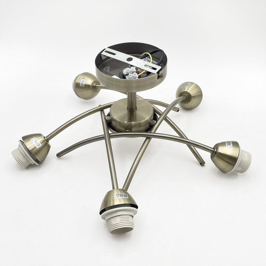 Bevestigde hanglamp DONNA 5xE27/60W/230V patina