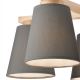 Bevestigde hanglamp ELLIE 5xE27/60W/230V grijs/beuken - FSC gecertificeerd