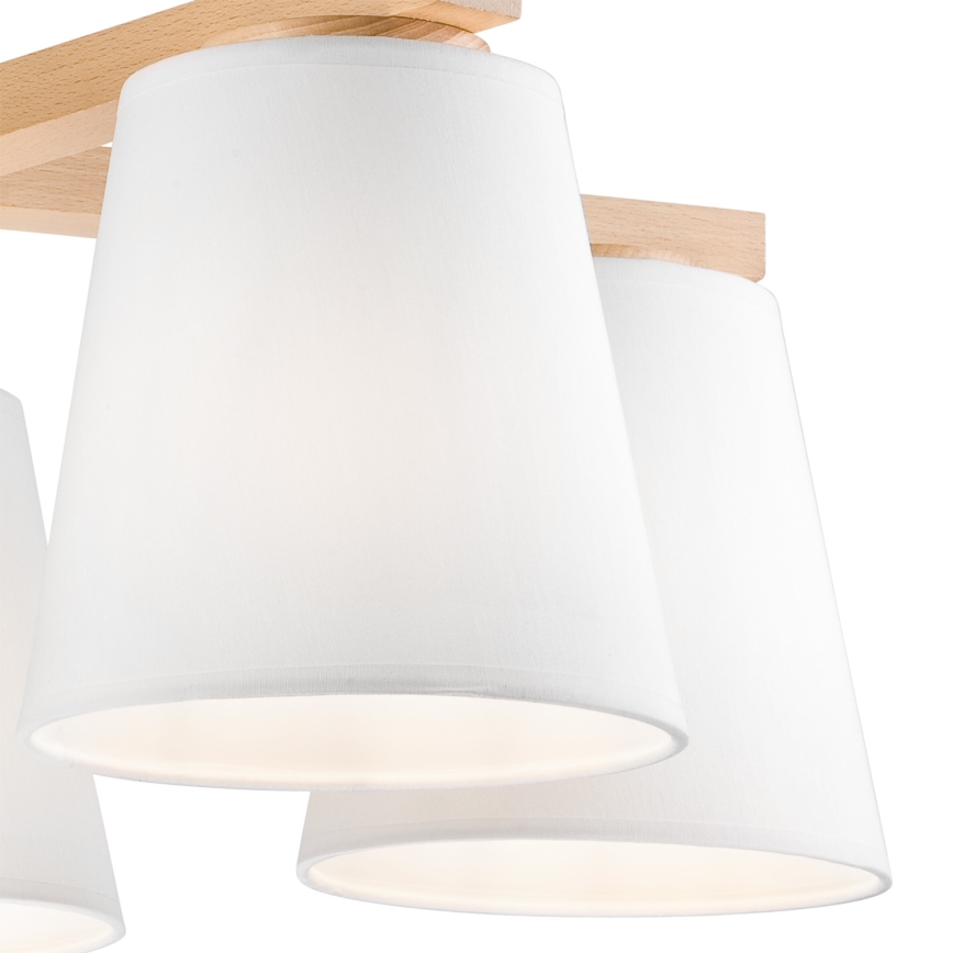 Bevestigde hanglamp ELLIE 5xE27/60W/230V wit/beuken