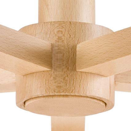 Bevestigde hanglamp ELLIE 5xE27/60W/230V wit/beuken