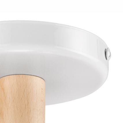 Bevestigde hanglamp ELLIE 5xE27/60W/230V wit/beuken
