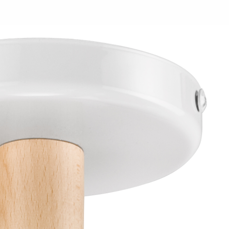 Bevestigde hanglamp ELLIE 5xE27/60W/230V wit/beuken