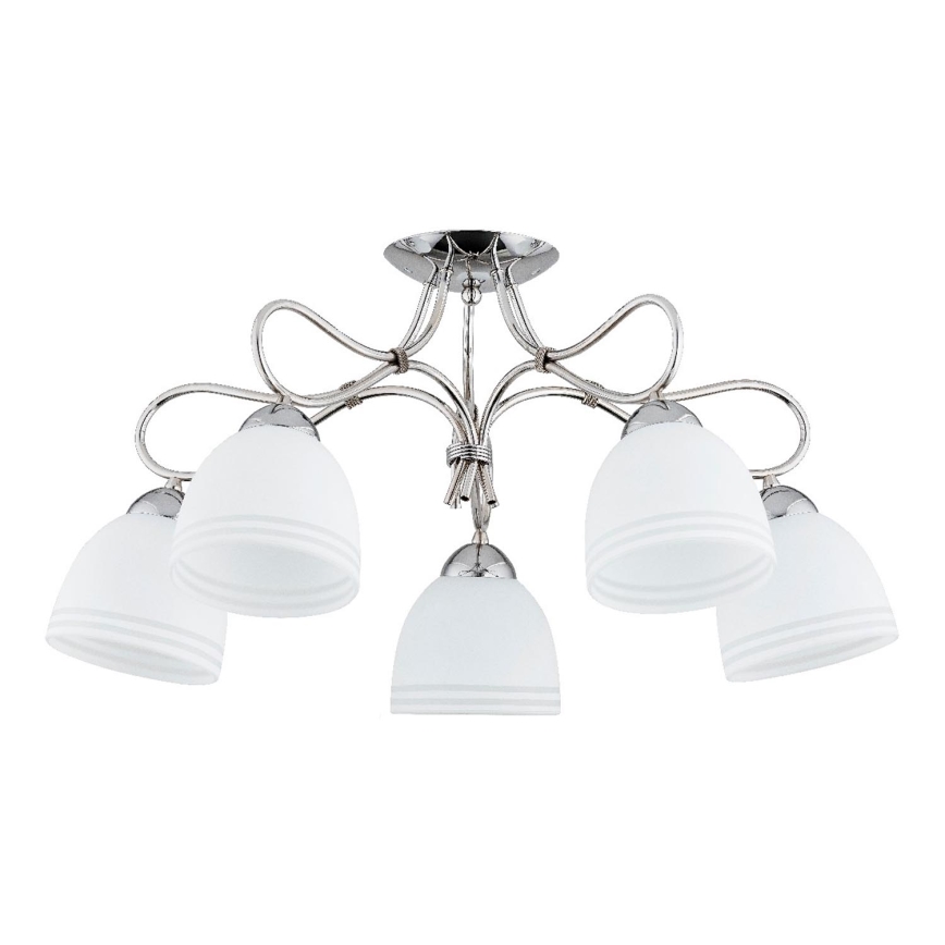Bevestigde hanglamp FILA 5xE27/15W/230V glanzend chroom
