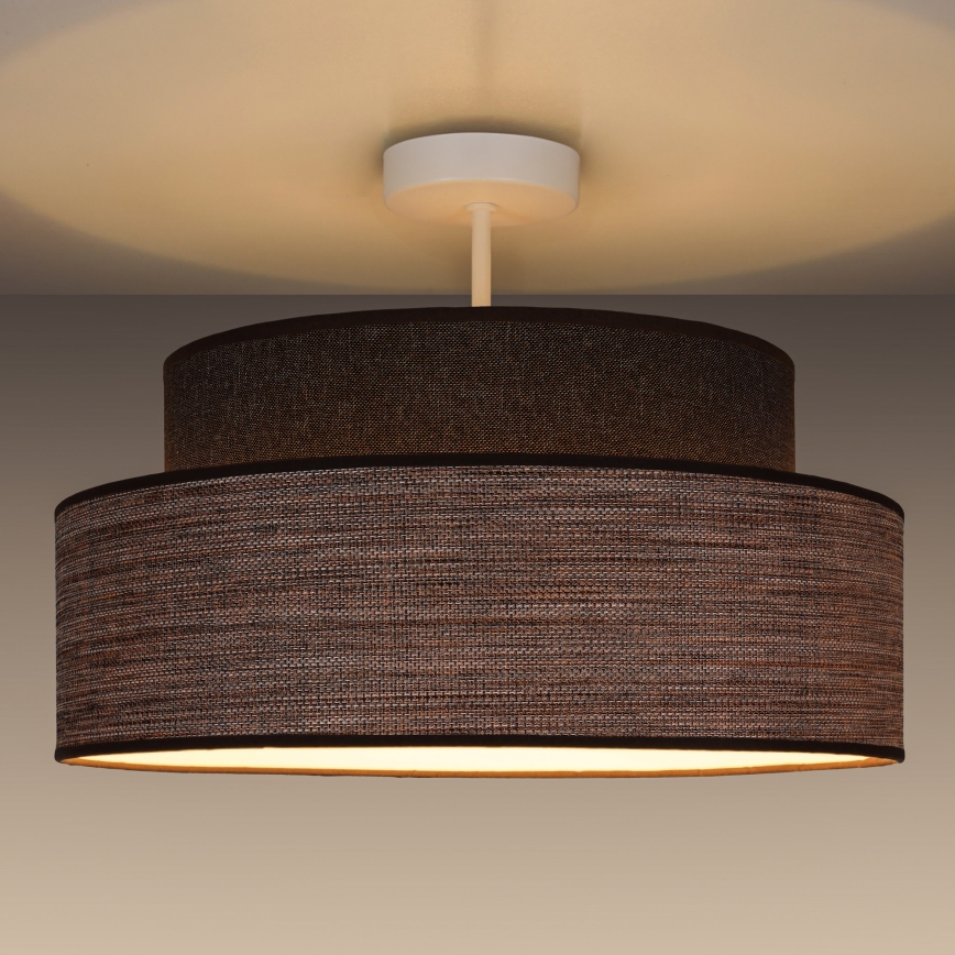 Bevestigde hanglamp GRACE 1xE27/60W/230V bruin/beige
