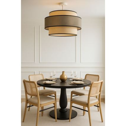 Bevestigde hanglamp GRACE 1xE27/60W/230V crème/grijs