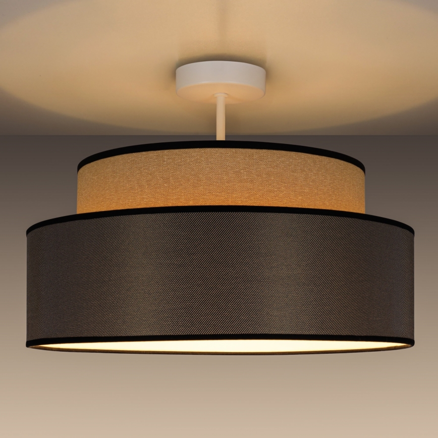 Bevestigde hanglamp GRACE 1xE27/60W/230V diameter 40 cm beige/bruin