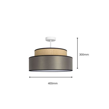 Bevestigde hanglamp GRACE 1xE27/60W/230V diameter 40 cm beige/bruin