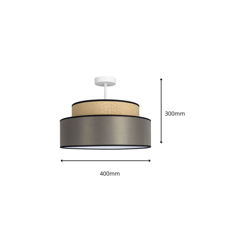 Bevestigde hanglamp GRACE 1xE27/60W/230V diameter 40 cm beige/bruin