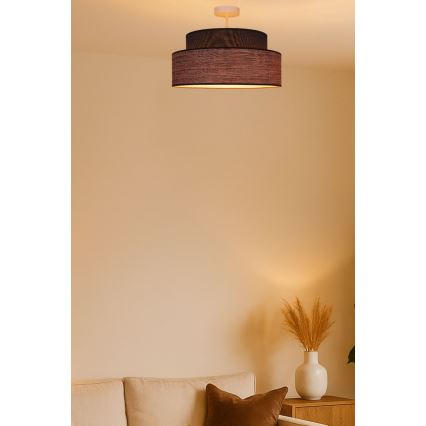 Bevestigde hanglamp GRACE 1xE27/60W/230V diameter 40 cm bruin/beige