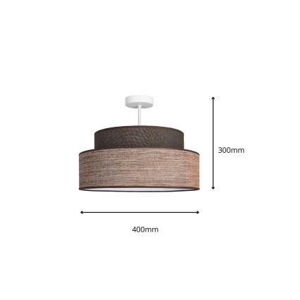 Bevestigde hanglamp GRACE 1xE27/60W/230V diameter 40 cm bruin/beige