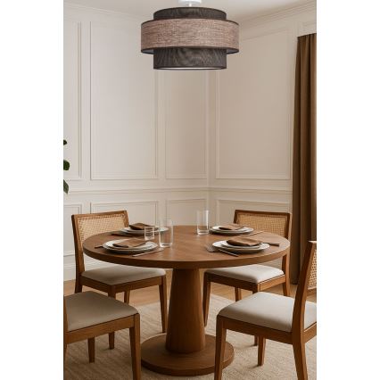 Bevestigde hanglamp GRACE 1xE27/60W/230V diameter 40 cm bruin/beige